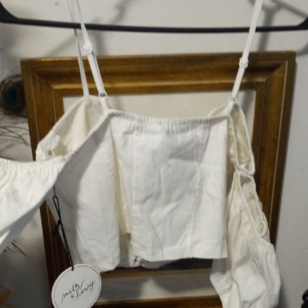 Corset Cropped Cold Sholder Top - Picture 4 of 7